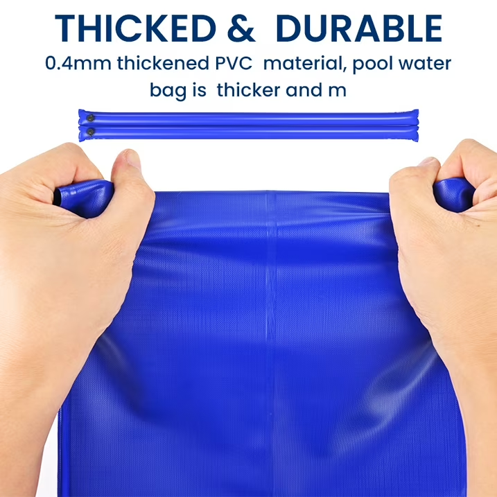 Dual Tubes Pool Water Bags, 10Ft Heavy Duty Winter Water Tube for Inground Pool Cover, PVC Swimming Pool Cover Water Bags, 6 Pack