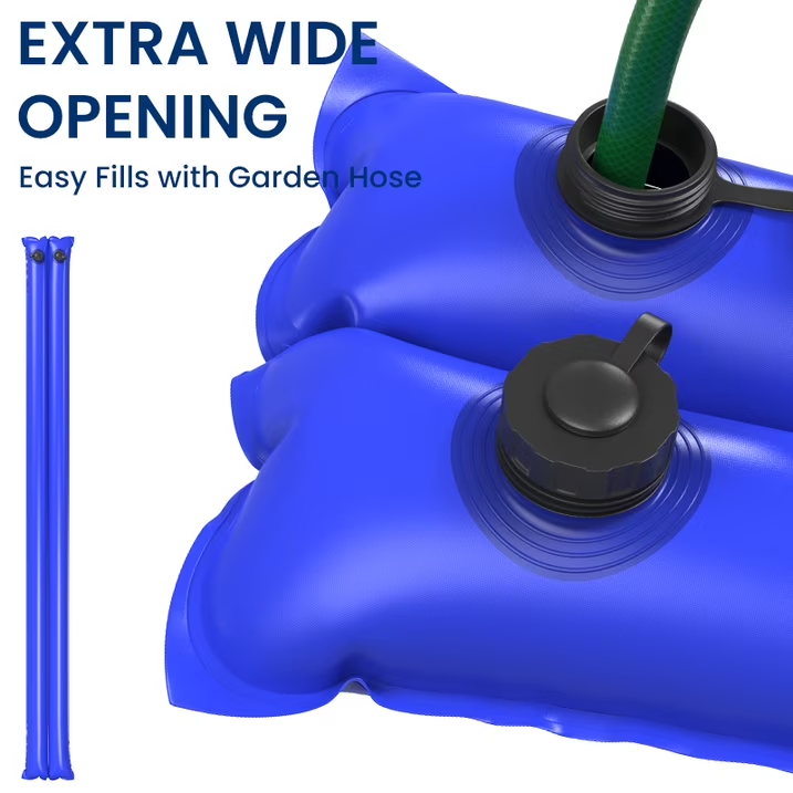 Dual Tubes Pool Water Bags, 10Ft Heavy Duty Winter Water Tube for Inground Pool Cover, PVC Swimming Pool Cover Water Bags, 6 Pack